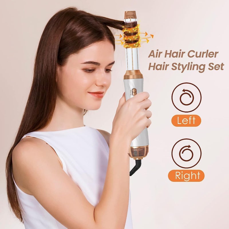 trylater 6 in 1 Hair Dryer Brush, Upgrade Detachable Blow Dryer Air Styler Wrap Curler, Hot Air Brush Curly Twist Curling Iron, Negative Ion Blow Dryer Hot Styler, Travel Hair Styling Tool - Image 2